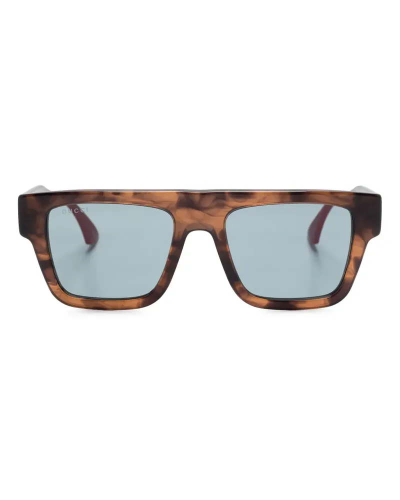 Gucci Sonnenbrille mit eckigem Gestell - Braun Braun