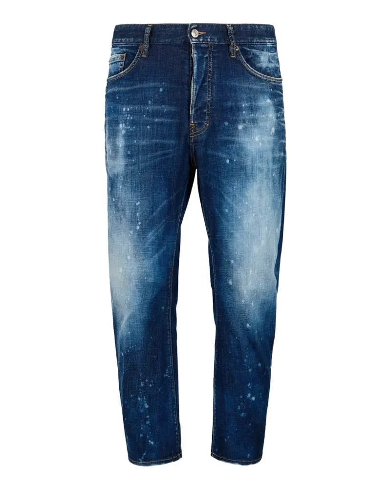 Dsquared2 Mittelgroße Skiers Cloudy Bro Jeans mit Farbklecks-Print - Blau Blau