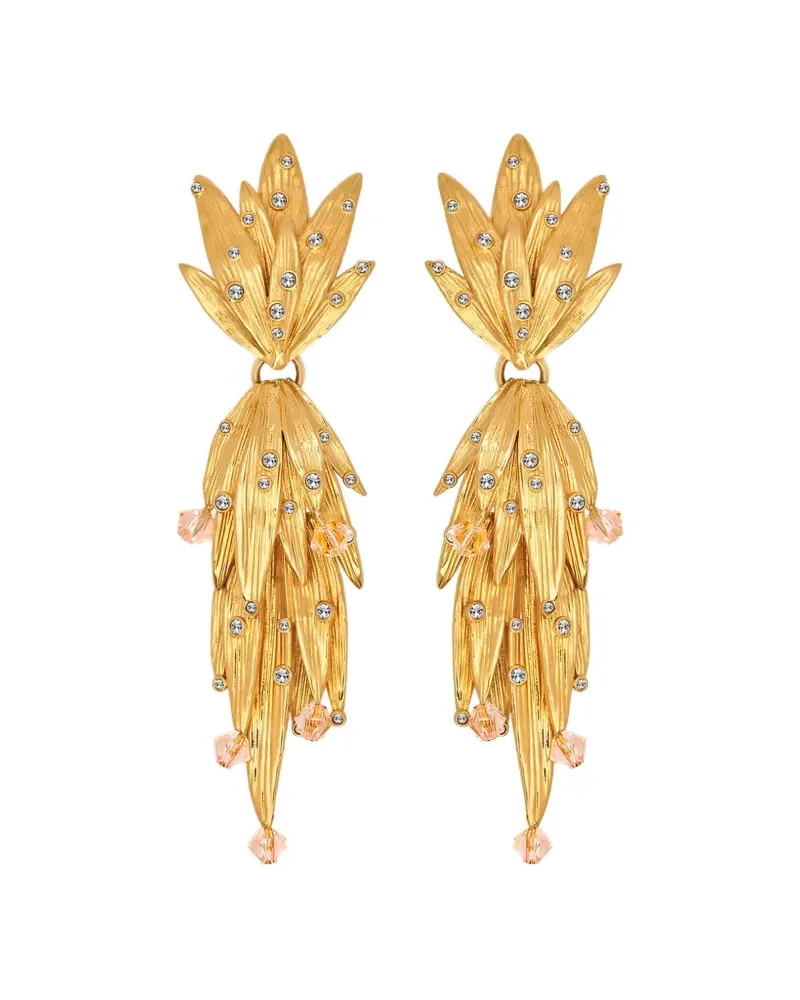 Oscar de la Renta palm leaf clip-on earrings - Gold Gold