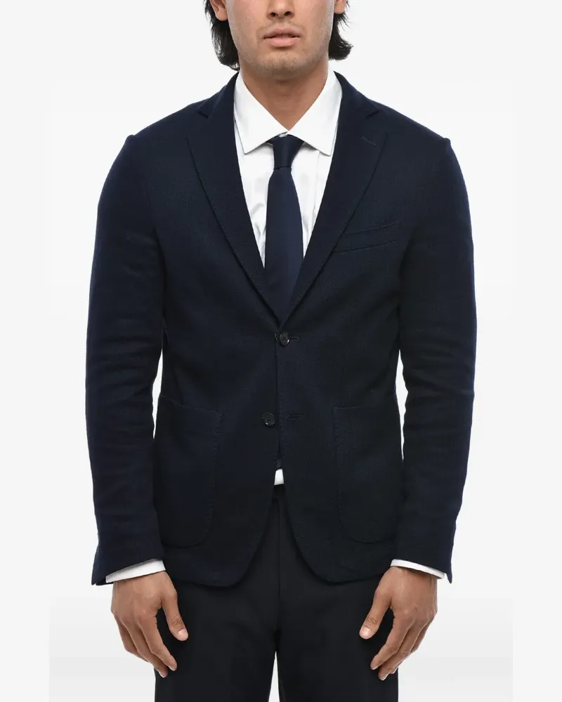 Corneliani patch-pocket single-breasted blazer - Blau Blau