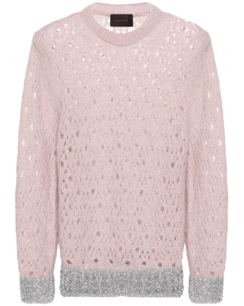 Simone Rocha Pullover mit Lochstrickmuster Rosa