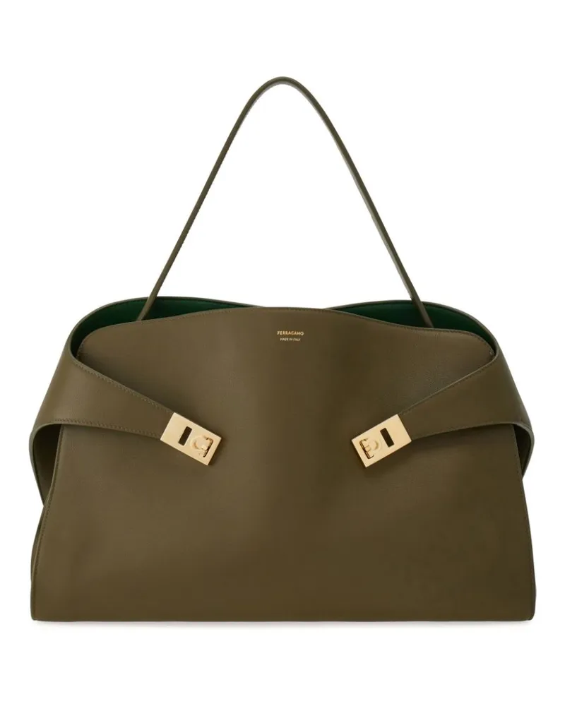 Ferragamo Mittelgroße Hug Schultertasche - Grün Grün