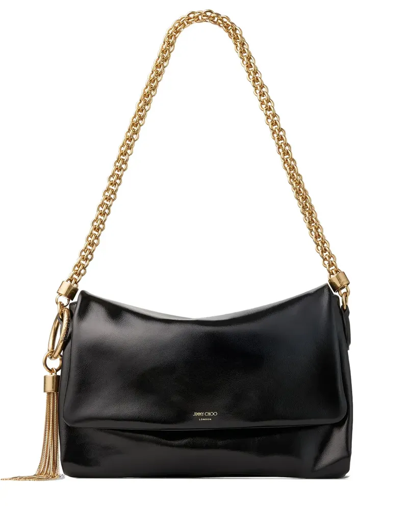 Jimmy Choo Callie Flap chain tassel shoulder bag - Schwarz Schwarz
