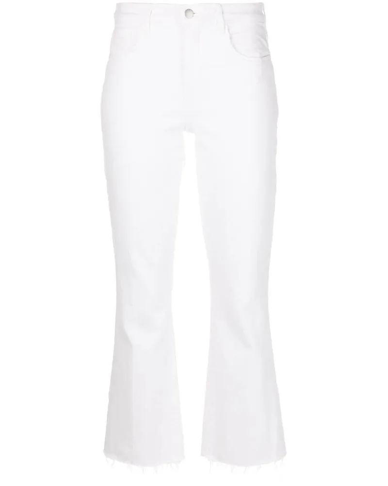 L'Agence Hoch geschnittene Cropped-Jeans Weiß