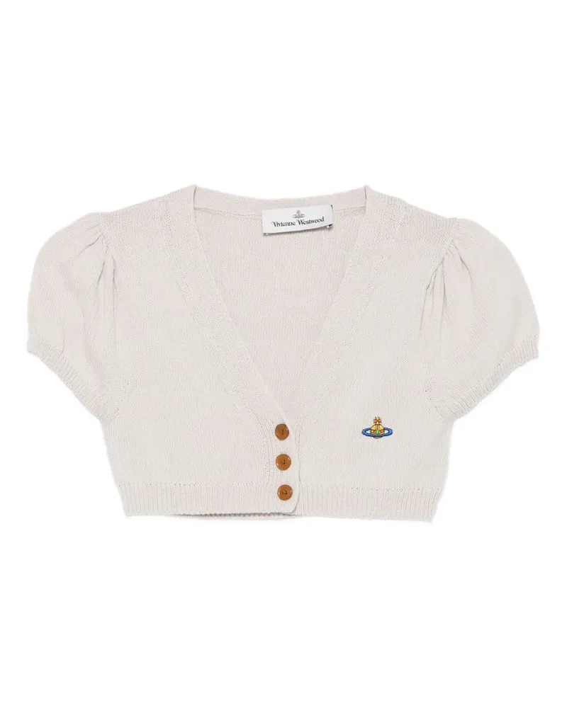 Vivienne Westwood Orb Cardigan mit Puffärmeln - Weiß Weiß