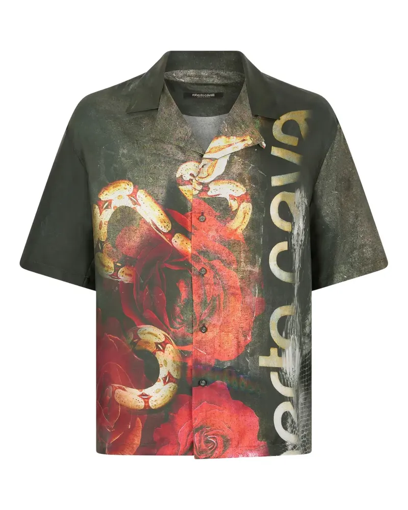 Roberto Cavalli Hemd mit Blumen-Print - Grün Grün