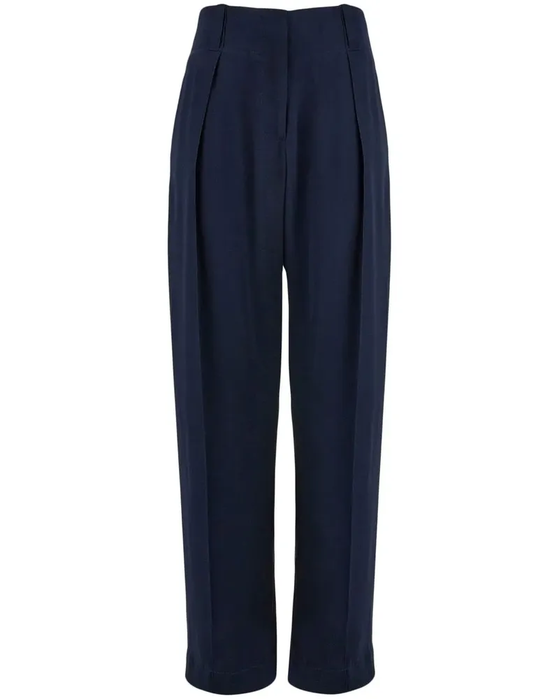 Ferragamo Weite Hose aus Seide - Blau Blau