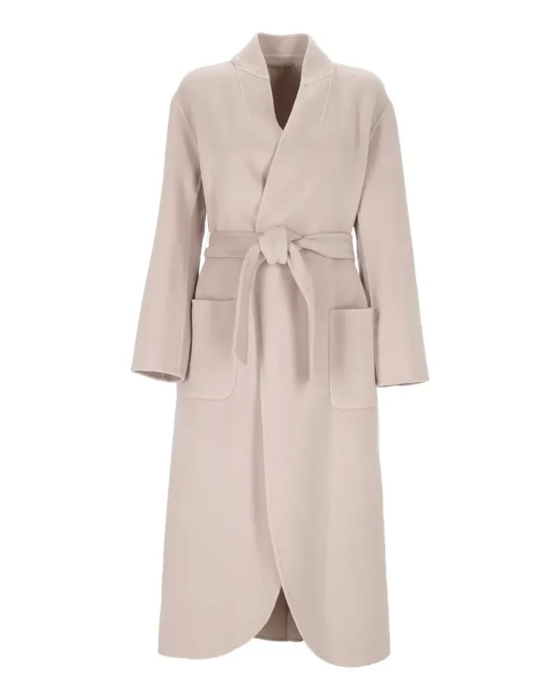 Purotatto belted shawl-collar coat - Nude Nude