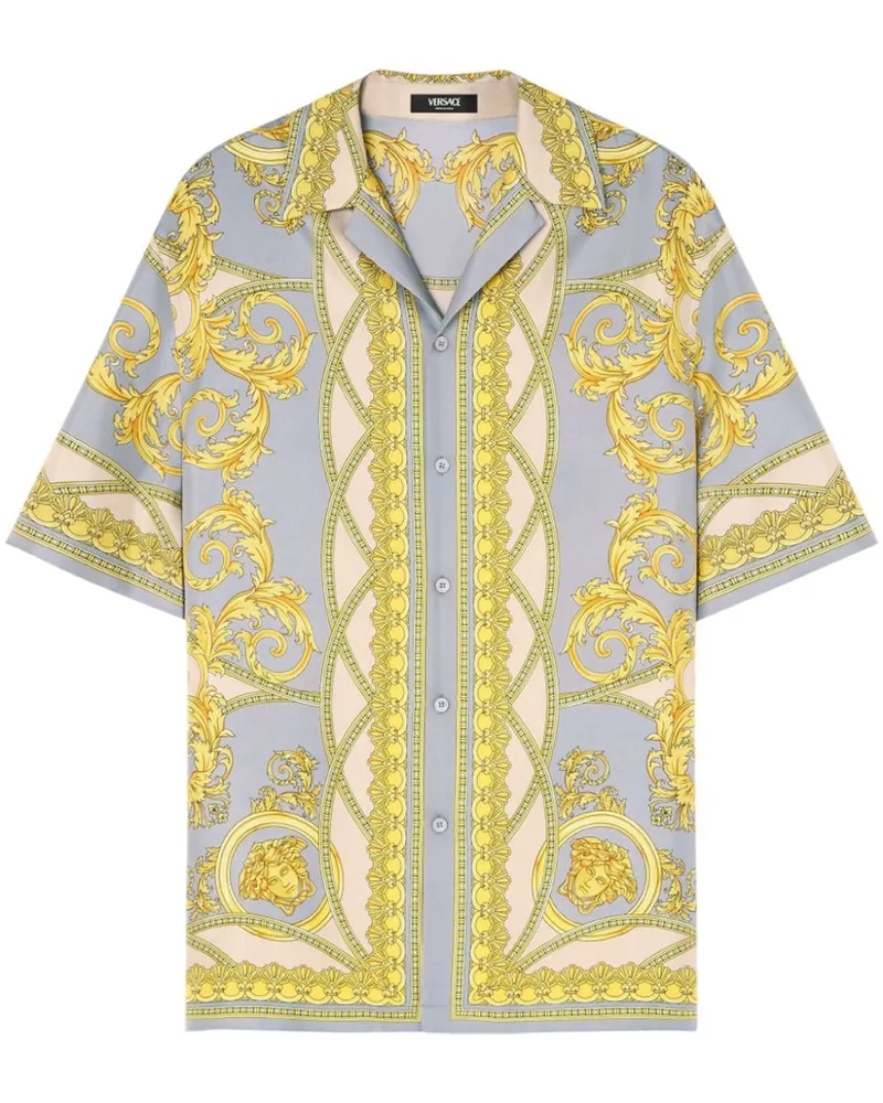 Versace La Coupe des Dieux Seidenhemd - Grau Grau