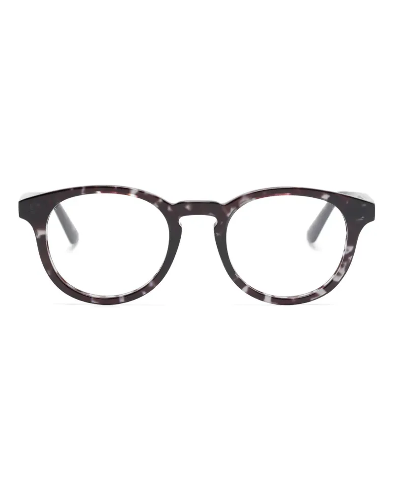 Alexander McQueen Brille mit rundem Gestell - Schwarz Schwarz