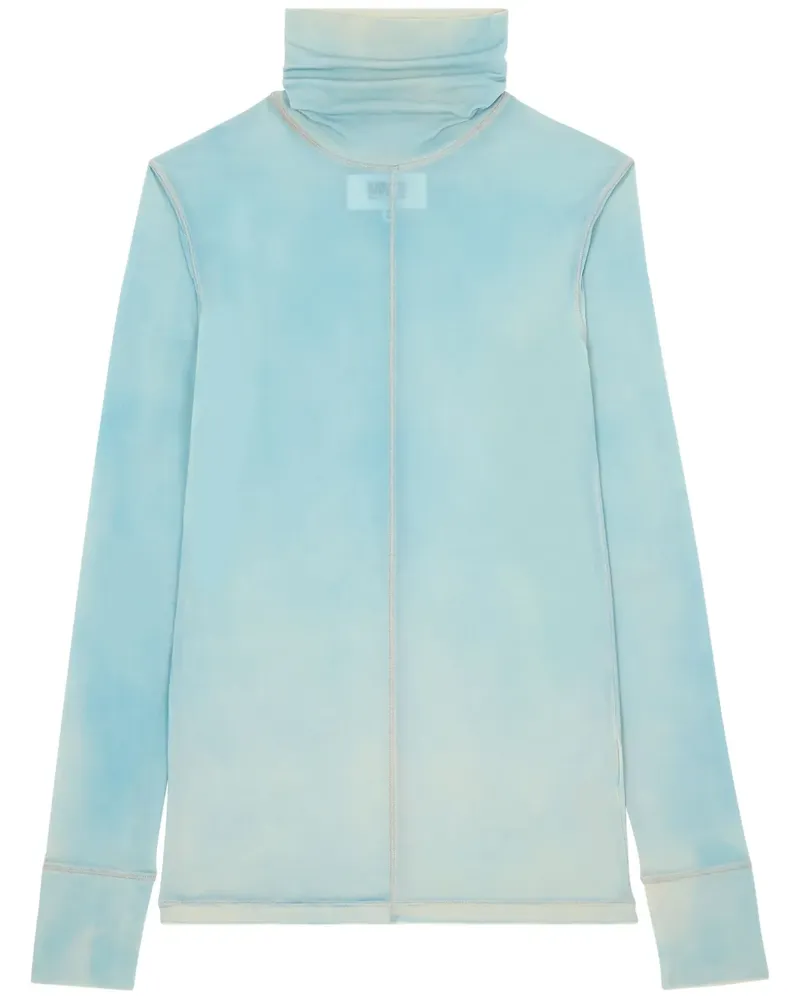 Maison Margiela T-Shirt mit Stehkragen - Blau Blau