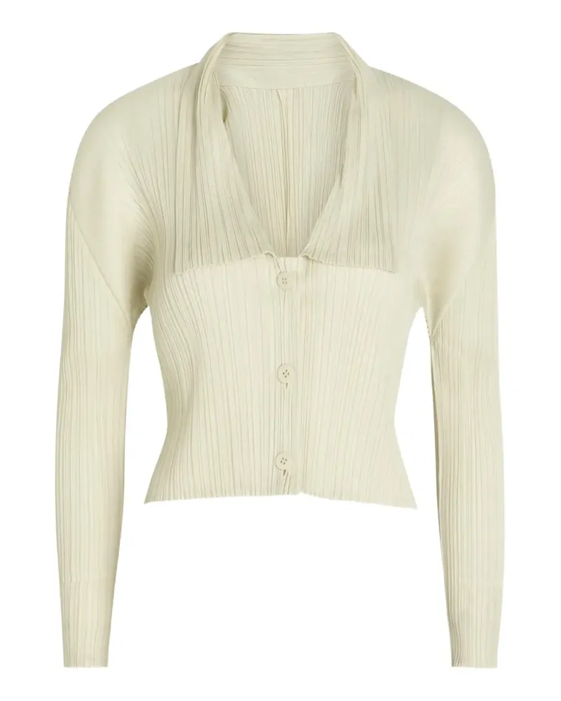 Issey Miyake plissé-effect button-fastening jacket - Nude Nude