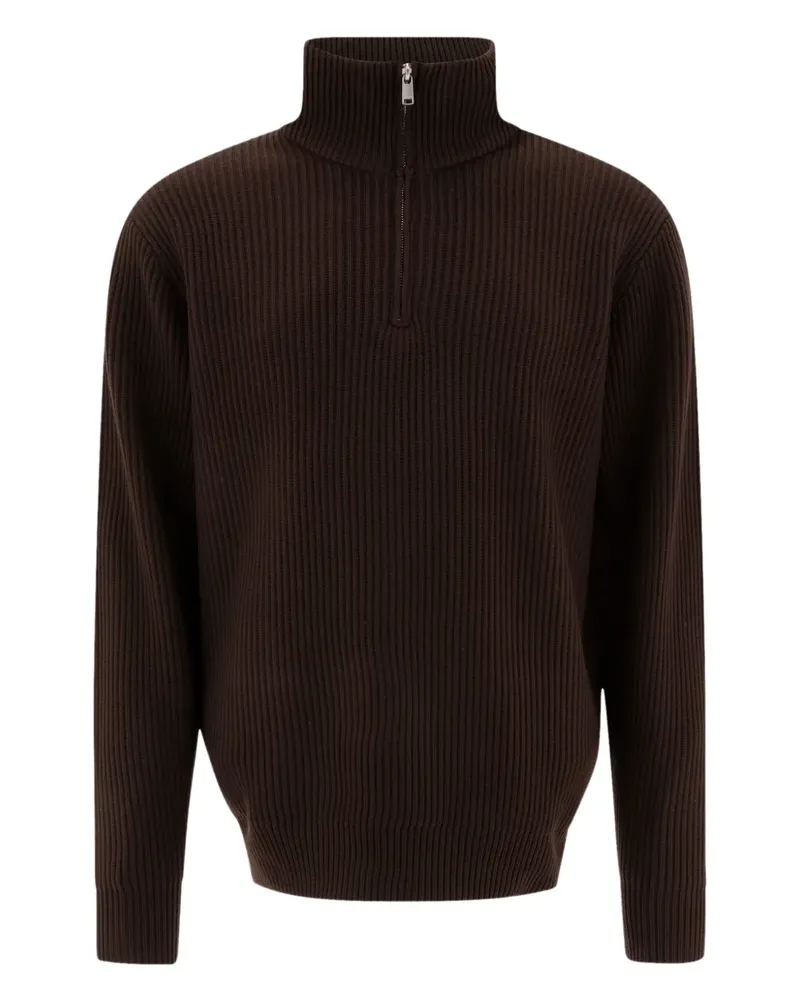 nonnative Gerippter Pullover mit Stehkragen - Braun Braun