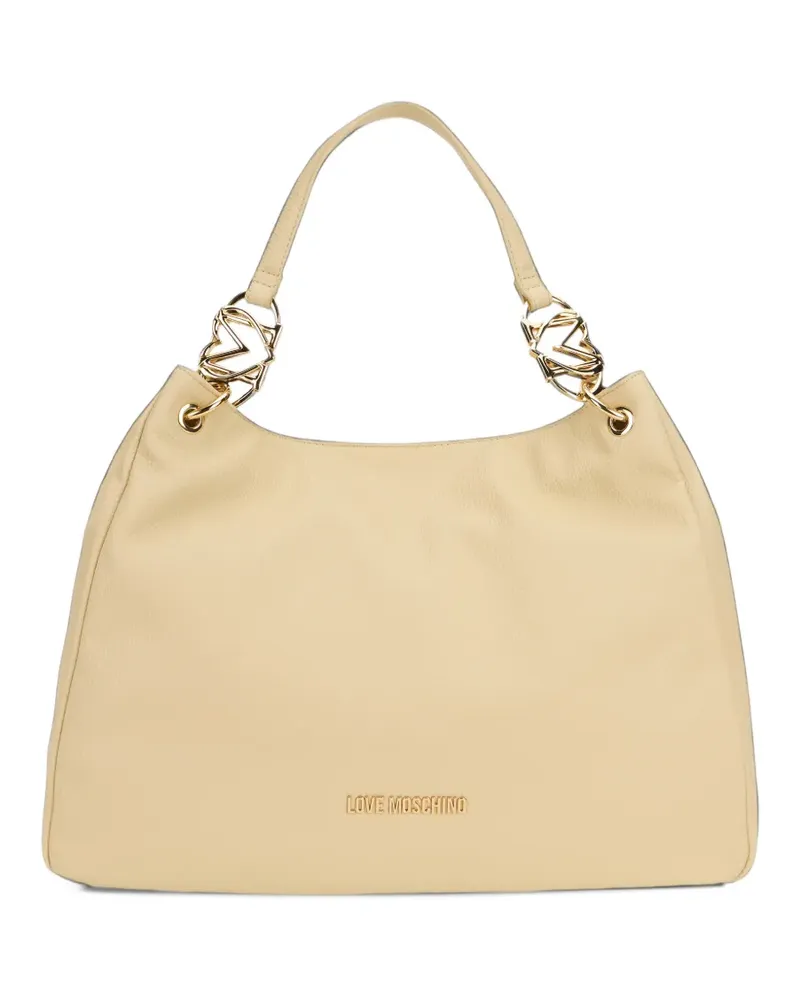 Moschino Shopper mit Logo-Schild - Nude Nude
