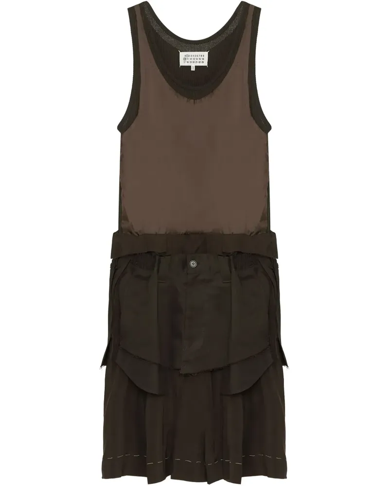 Maison Margiela Midikleid aus Popeline - Braun Braun