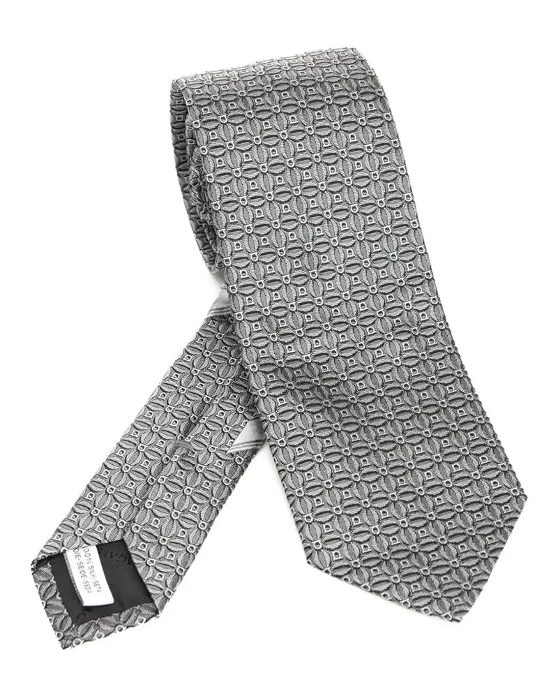 Ferragamo Seidenkrawatte mit Jacquardmuster - Grau Grau