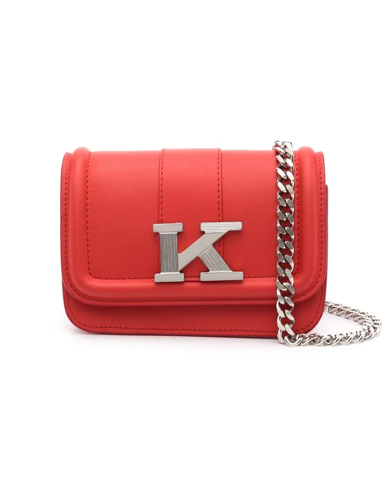 Kiton Mini-Tasche mit Logo-Schild - Rot Rot
