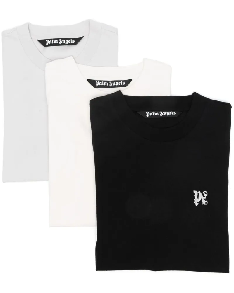 Palm Angels Set aus drei T-Shirts mit PA Monogramm - Weiß Weiß