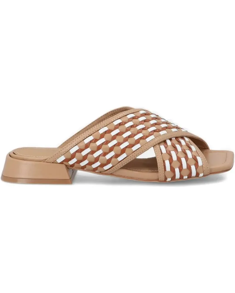Bruno Premi Gewebte Sandalen mit überkreuzten Riemen - Braun Braun