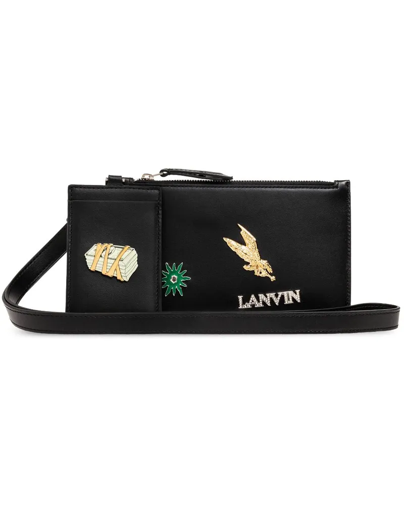 Lanvin x Future Clutch aus Leder Schwarz