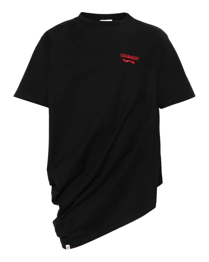 Charles Jeffrey Loverboy T-Shirt mit Logo-Stickerei - Schwarz Schwarz