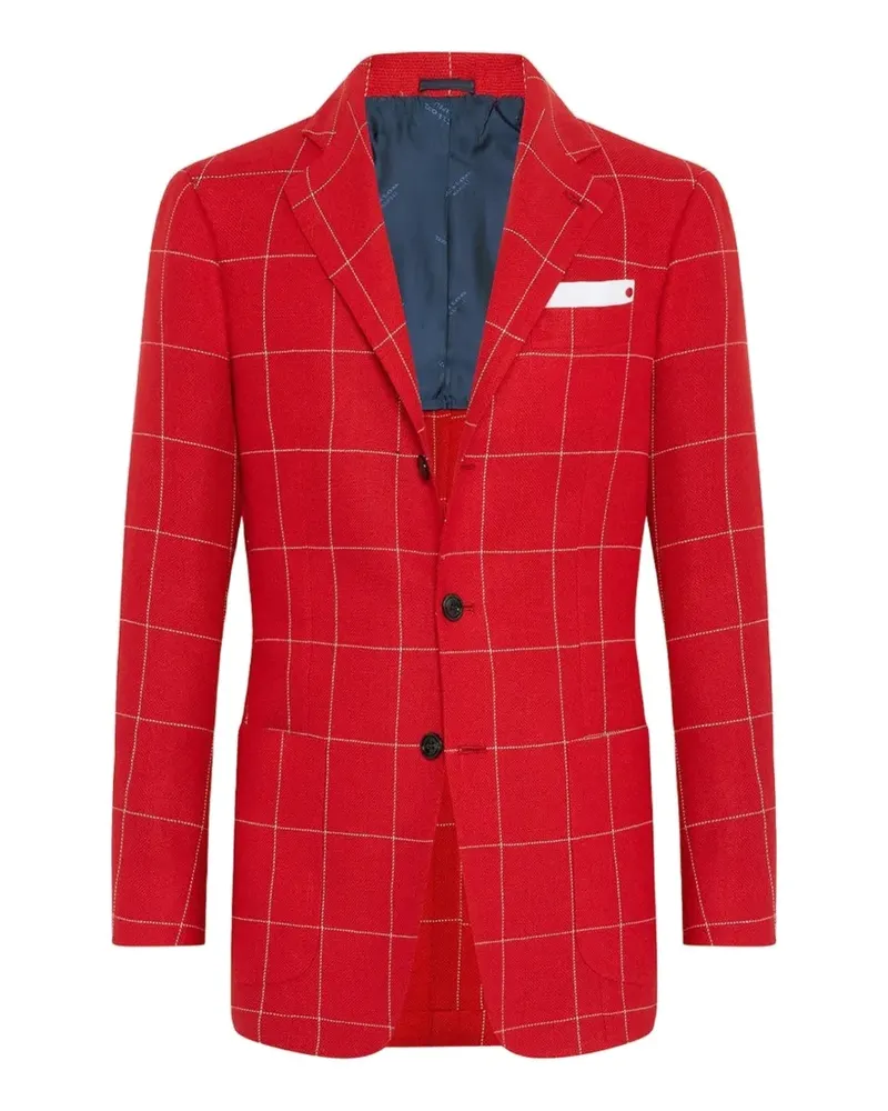 Kiton Kariertes Sakko - Rot Rot