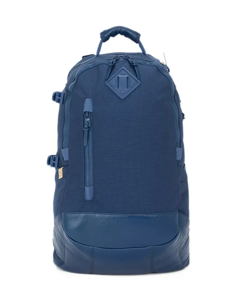Visvim leather-trimmed panelled backpack - Blau Blau