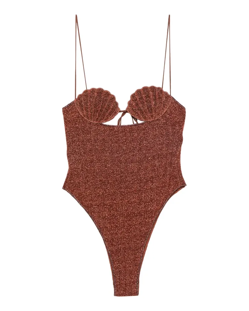 Oséree Lumière Shell cutout swimsuit - Braun Braun