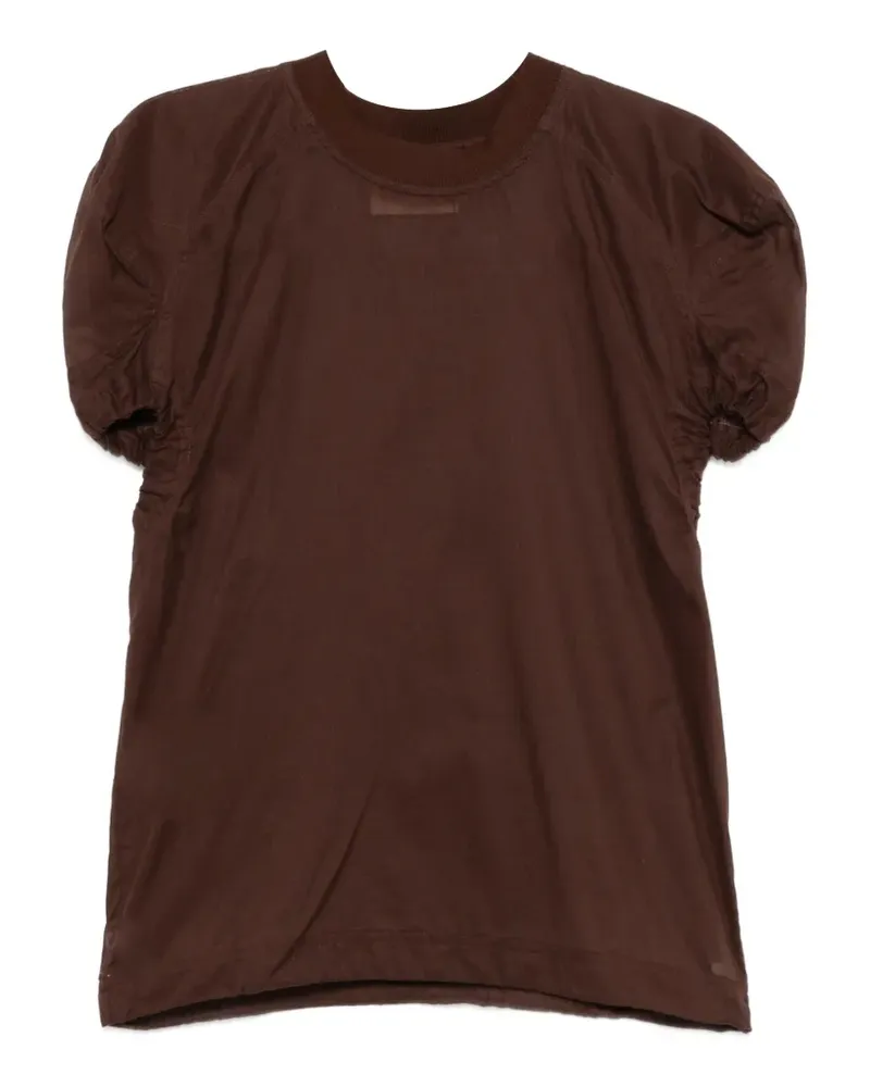 PLAN C Gerafftes T-Shirt - Braun Braun