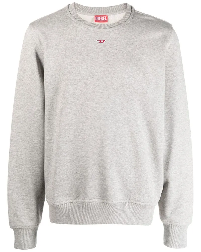 Diesel S-Ginn-D Sweatshirt mit Logo-Applikation Grau