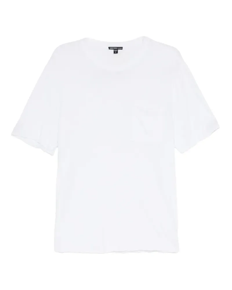 James Perse T-Shirt aus Slub-Jersey mit Tasche - Weiß Weiß