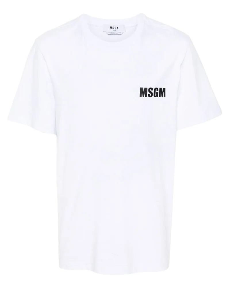 MSGM T-Shirt mit Logo-Print Weiß