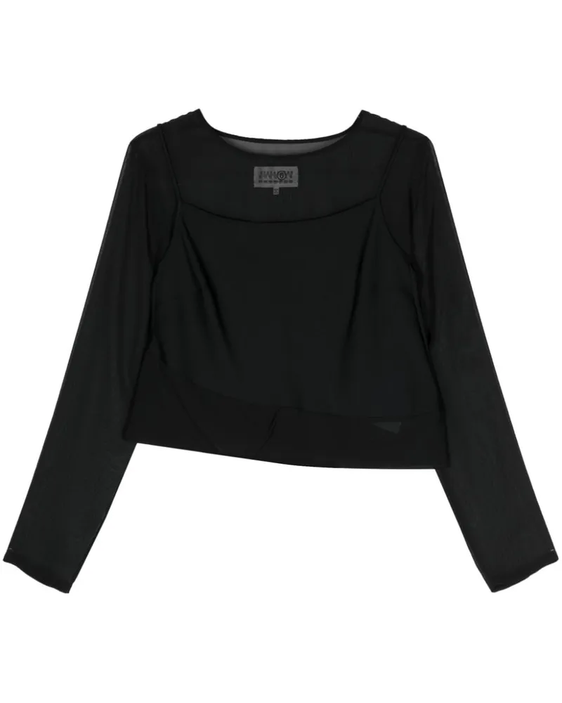 Maison Margiela Oberteil im Layering-Look - Schwarz Schwarz