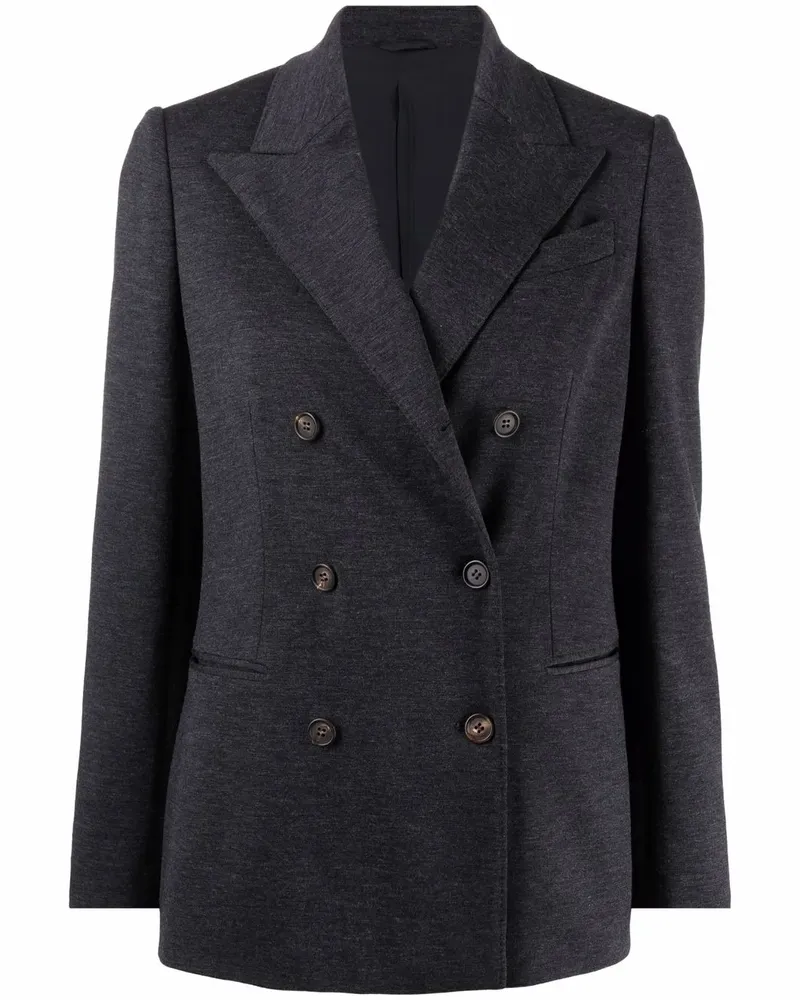 Brunello Cucinelli Doppelreihiger Blazer mit Monili-Detail - Grau Grau