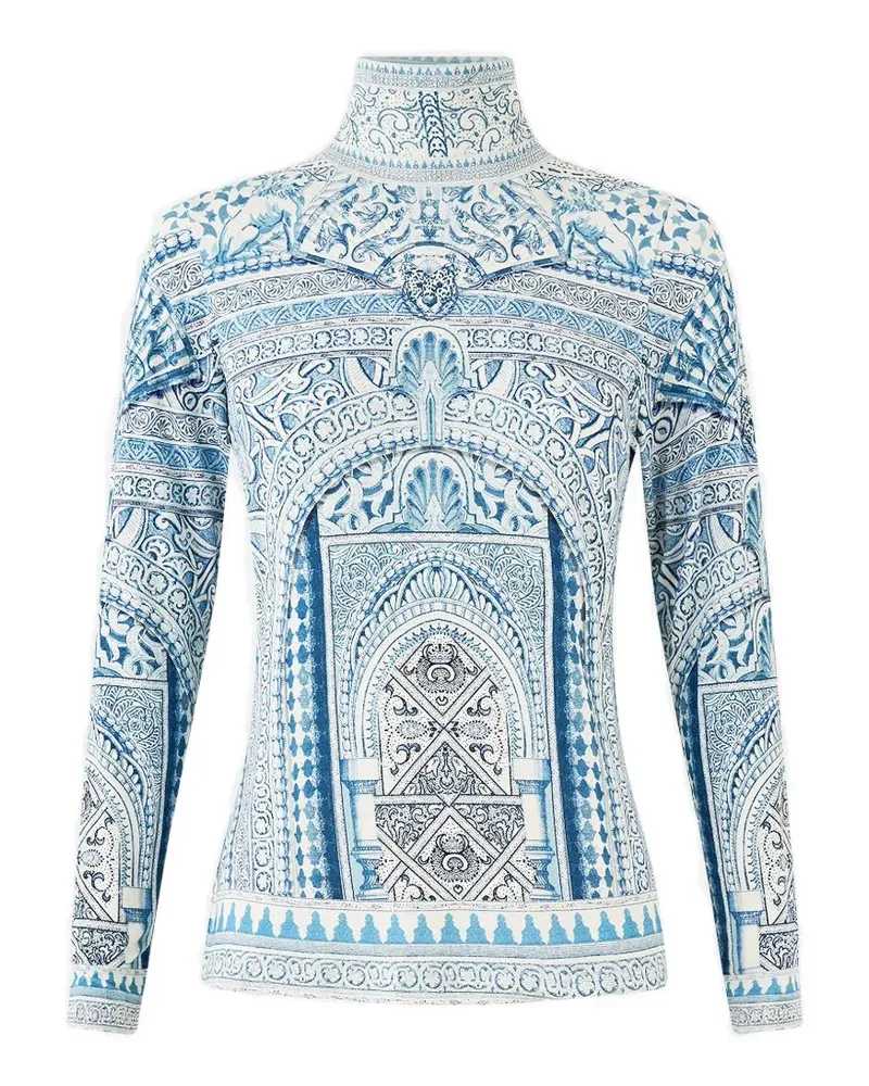 Camilla patterned turtleneck T-shirt - Blau Blau