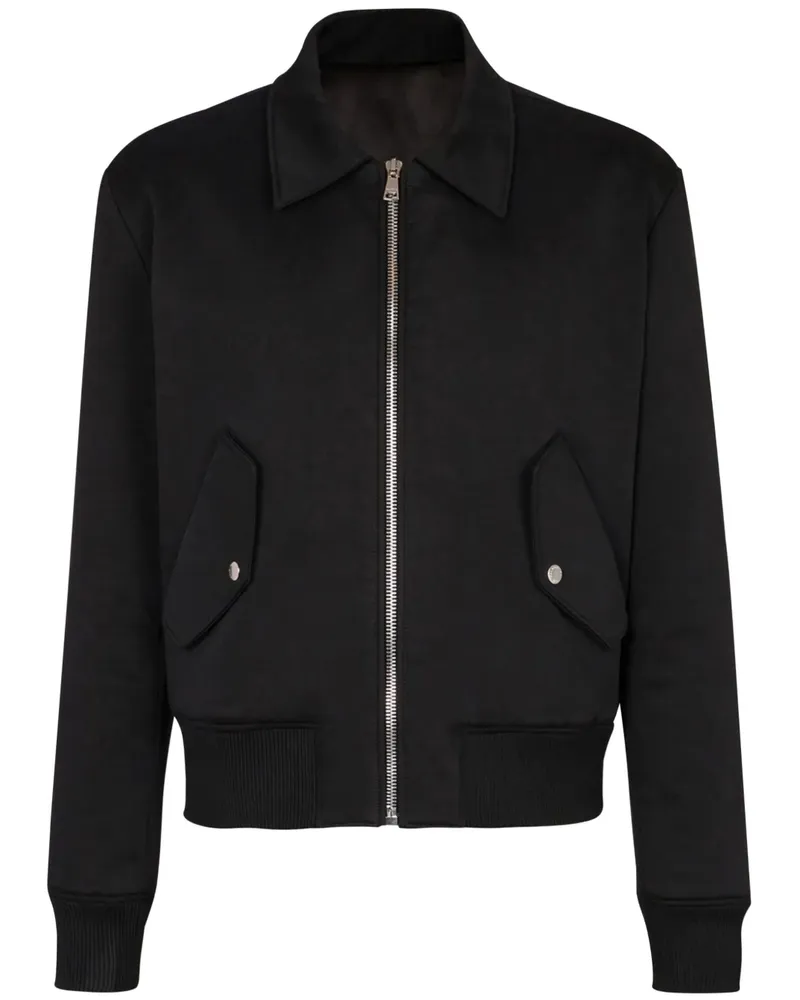 Balmain Bomberjacke mit Logo-Stickerei - Schwarz Schwarz