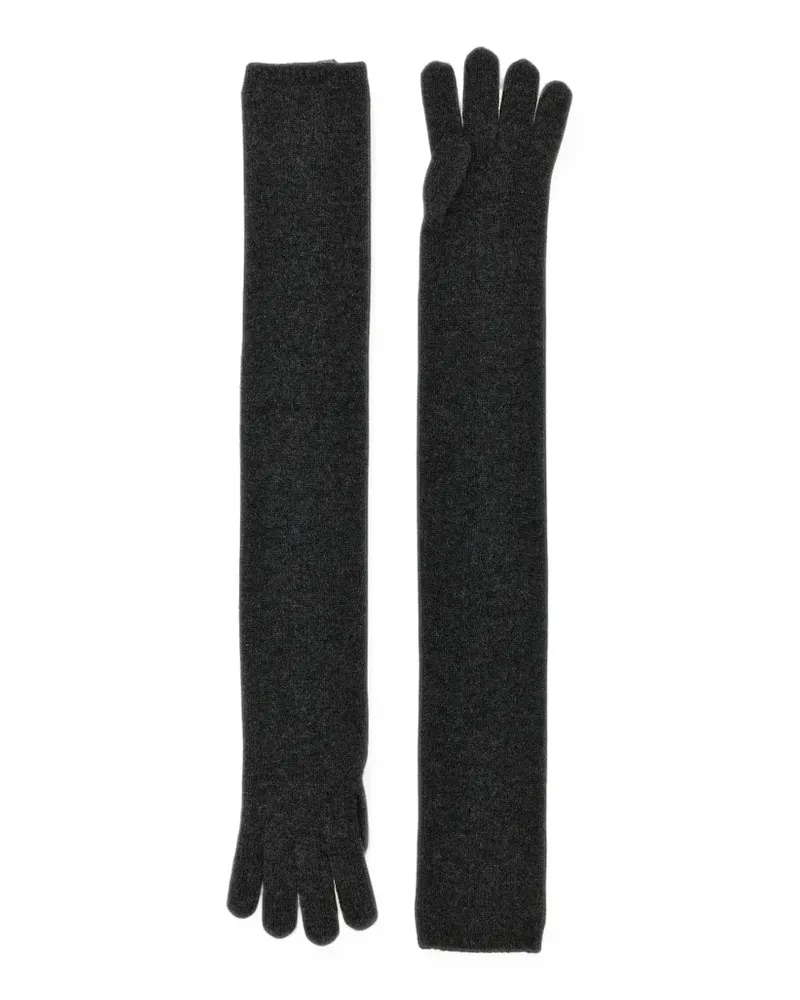 Max Mara fine-knit long gloves - Grau Grau