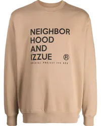 Izzue x Neighborhood Sweatshirt mit Logo-Print Braun