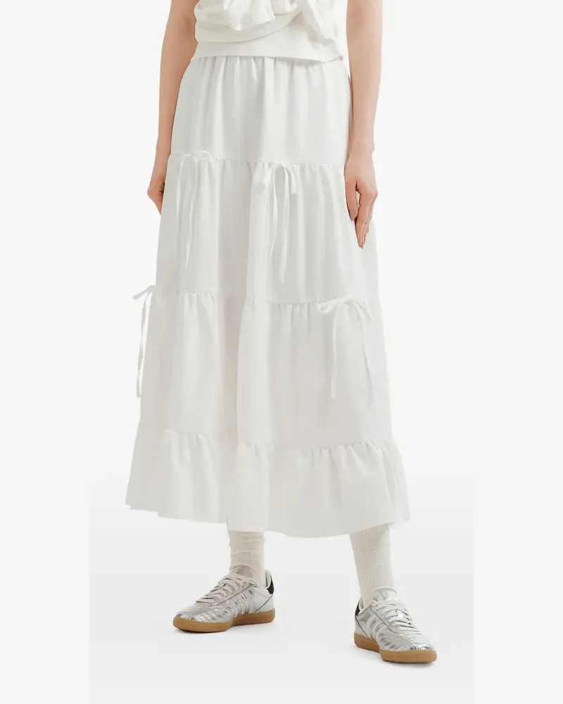 Tout a Coup tiered drawstring midi skirt - Weiß Weiß