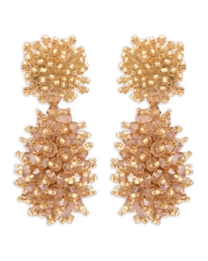 Oscar de la Renta Hänge-Ohrringe mit Perlen-Cluster - Gold Gold