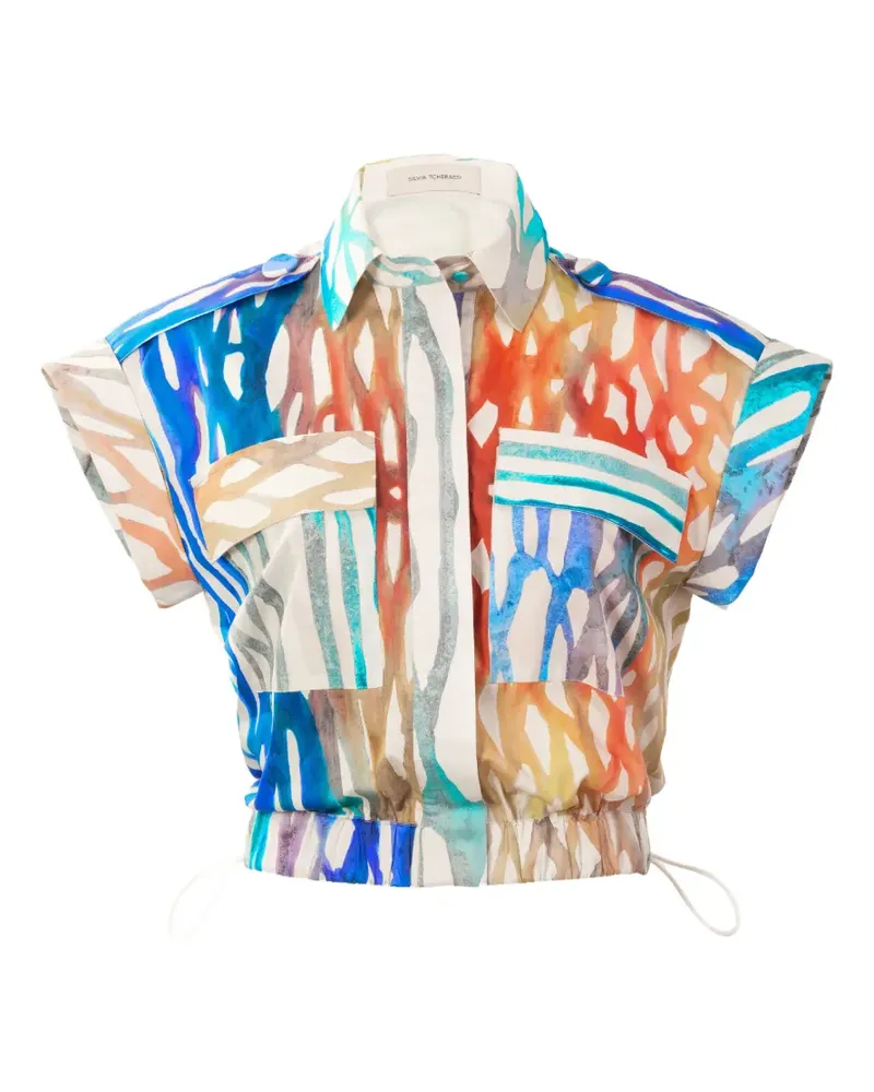 Silvia Tcherassi Bara graphic-print blouse - Blau Blau