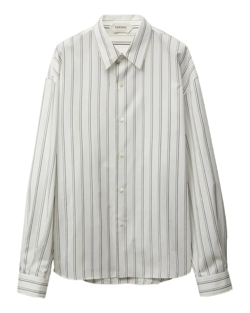 Versace Gestreiftes Hemd - Weiß Weiß