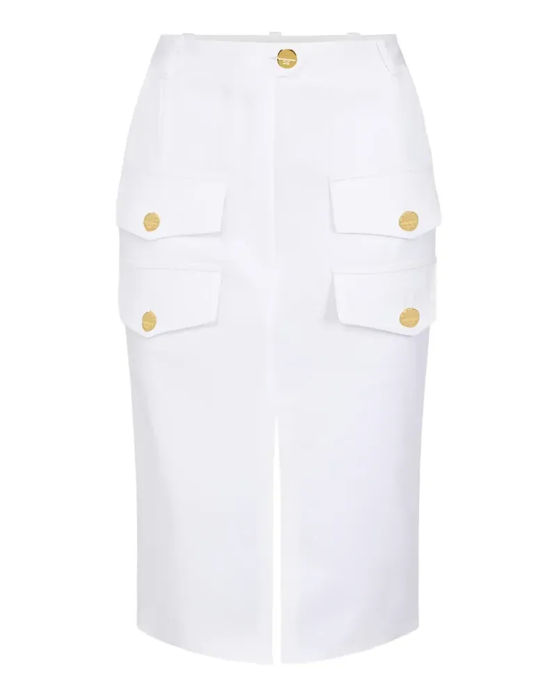 Elisabetta Franchi gabardine flap-pockets skirt - Weiß Weiß
