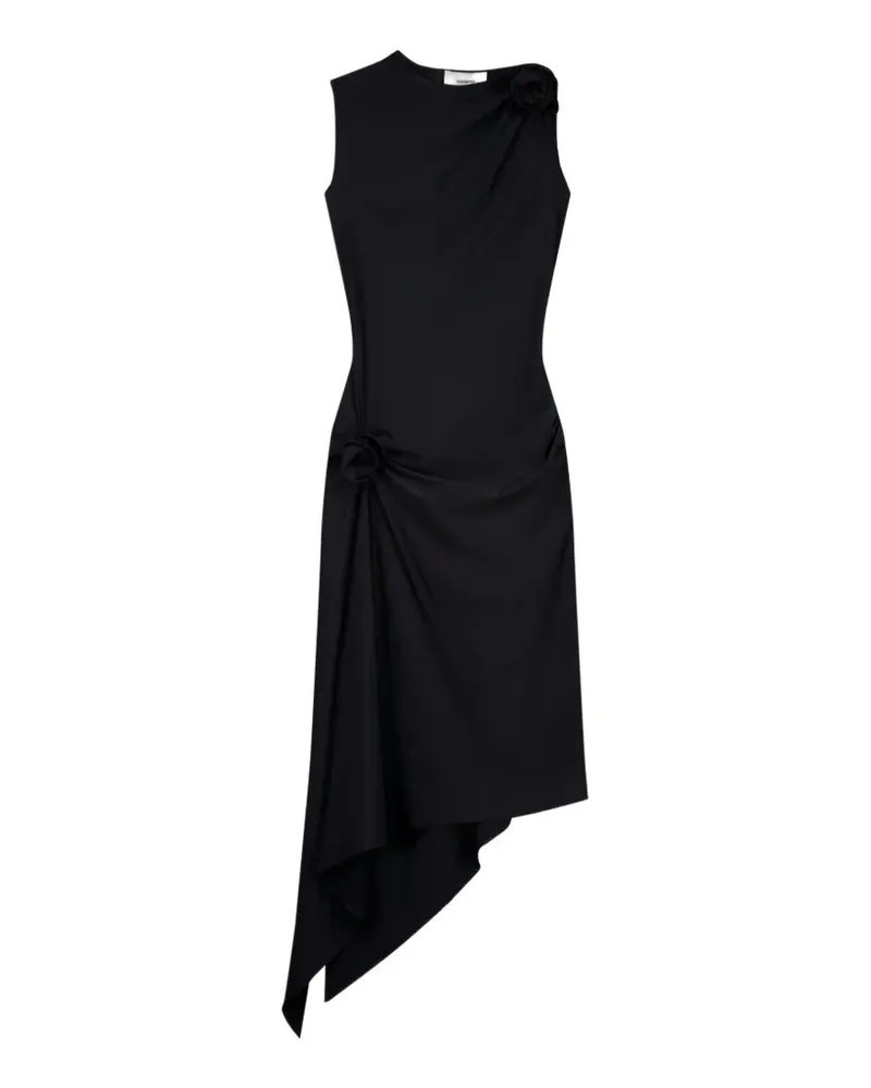 COPERNI relaxed flower asymmetric and scultural gown - Schwarz Schwarz