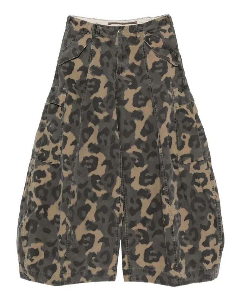 R13 leopard-print cotton cargo pants - Grau Grau