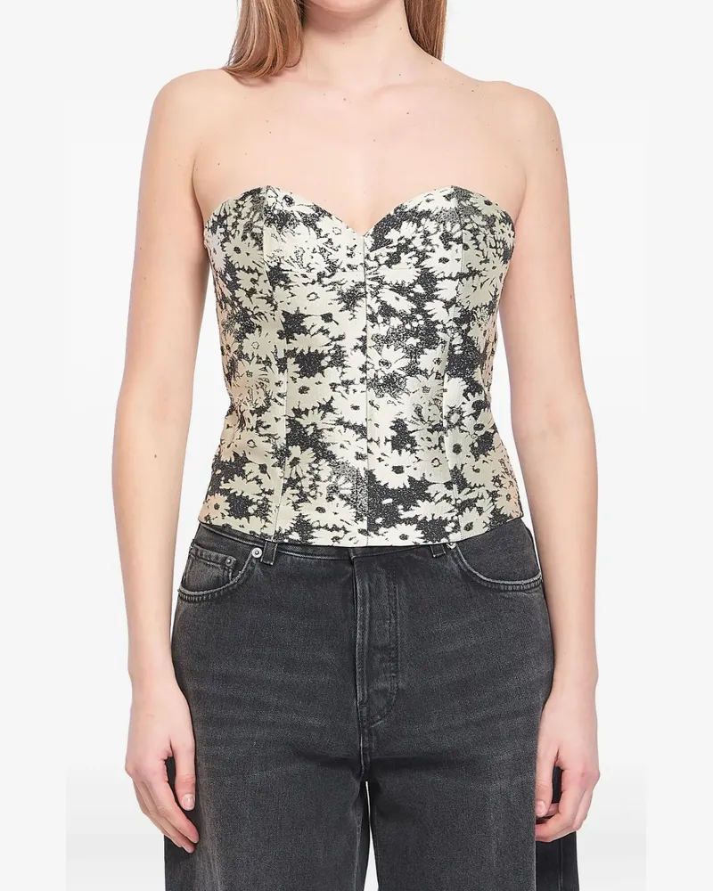 Stella McCartney Top aus Blumen-Jacquard - Weiß Weiß