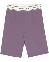 SPORTY & RICH Radlershorts mit vorstehendem Logo Violett