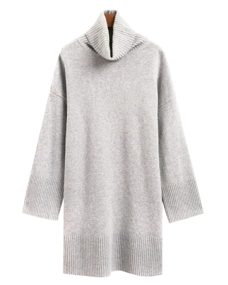 Gant roll-neck ribbed mini dress - Grau Grau