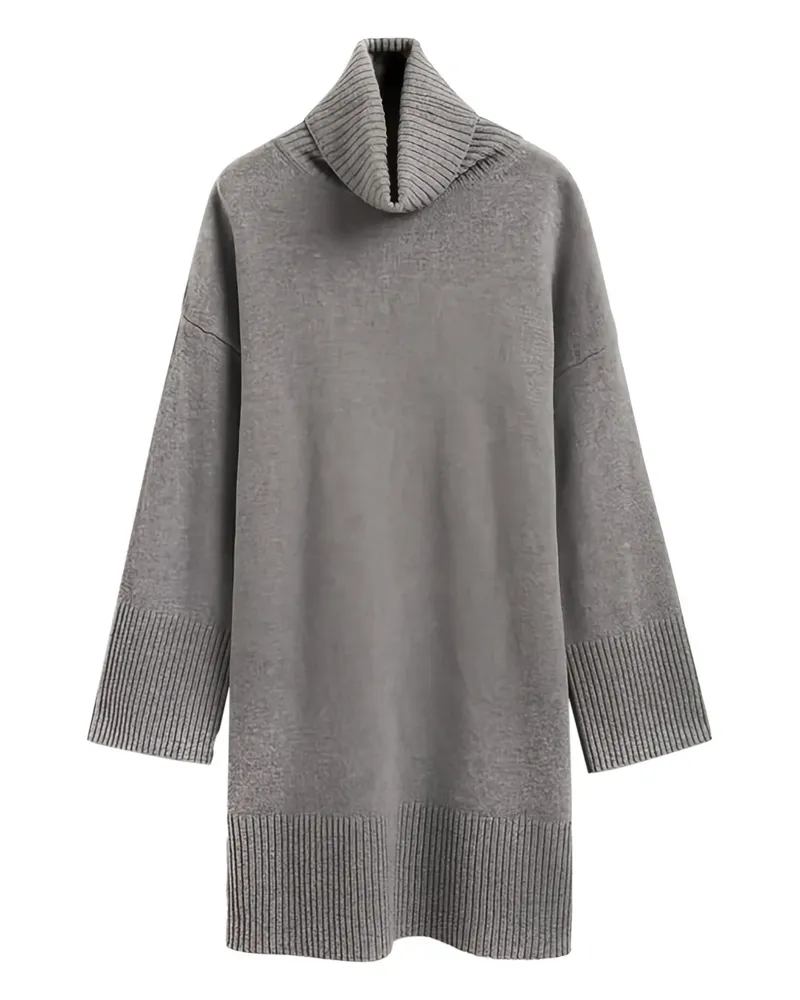 Gant roll-neck ribbed mini dress - Grau Grau