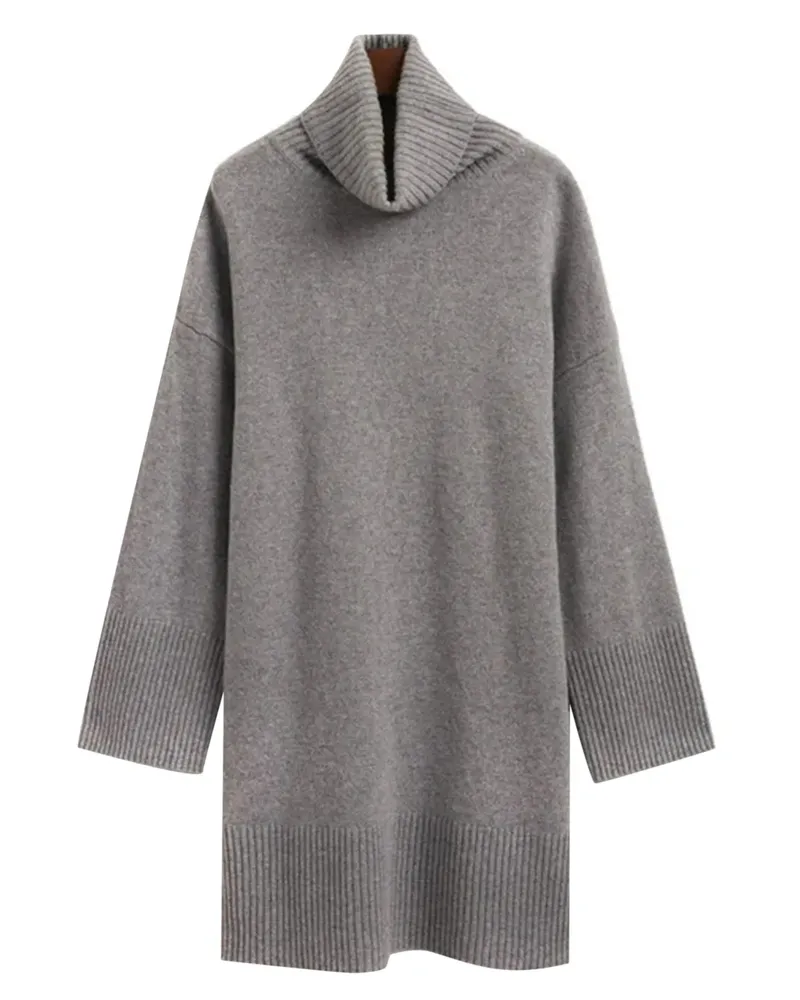 Gant roll-neck ribbed mini dress - Grau Grau